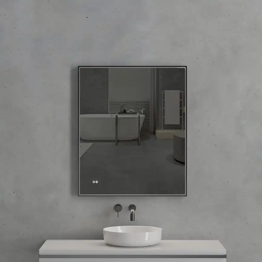 Зеркало с подсветкой AVS ZH 75x90 см, антипар, черное матовое фото 1