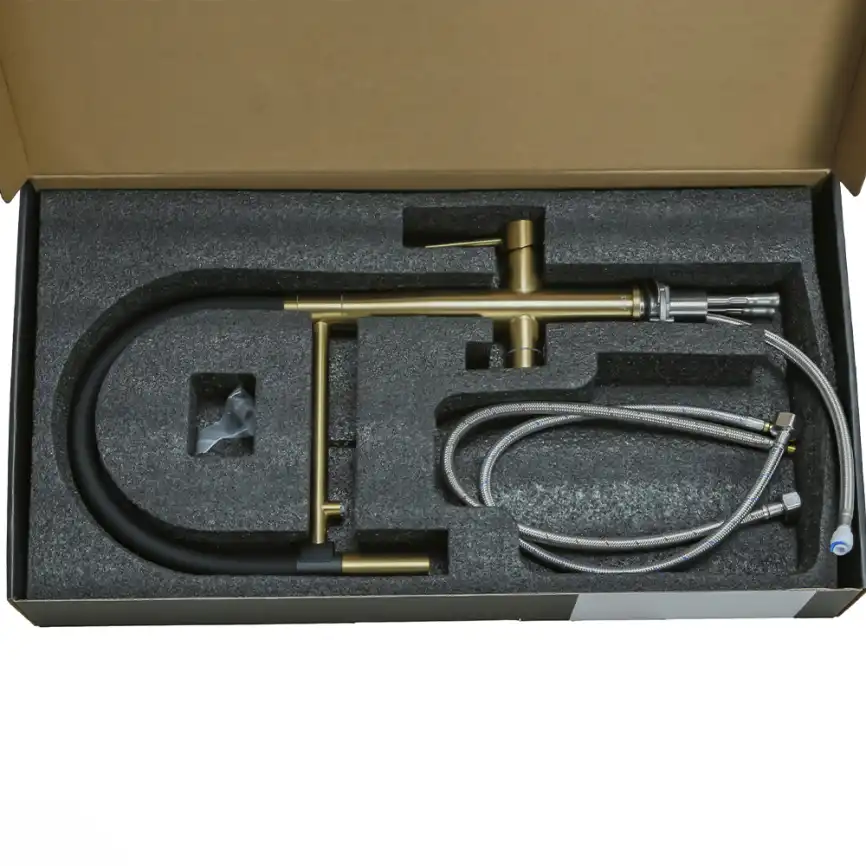 Смеситель для кухни с гибким изливом AVS PureRiver брашированное золото, 811-170-BG фото 15