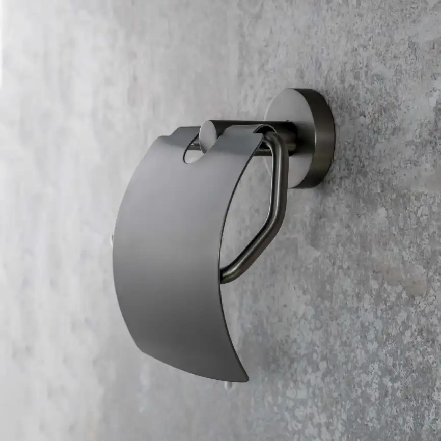 Держатель туалетной бумаги с крышкой 14 см BEMETA GRAPHIT Антрацит матовый 156112012 фото 2