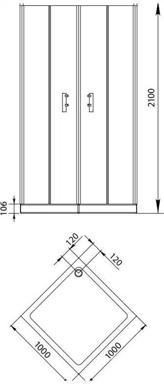 Душевой уголок Aquanet Alfa Cube NAA1142 100x100, прозрачное стекло фото 2