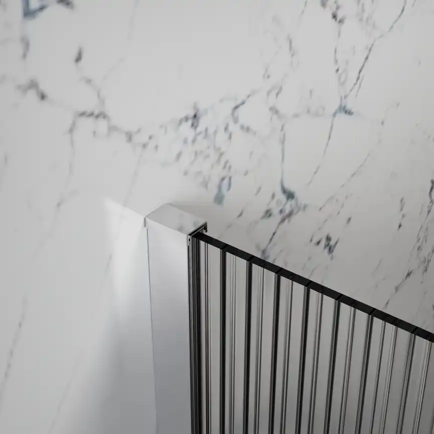 Душевая перегородка Azario Walk-in 120 AZ-251-120-MB-CRF, профиль черный матовый, стекло Рифленое фото 5