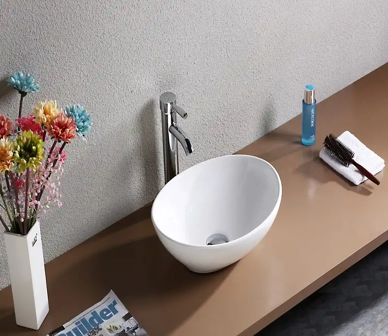 Раковина накладная CeramaLux 405х335х155 7138, цвет Белый фото 4