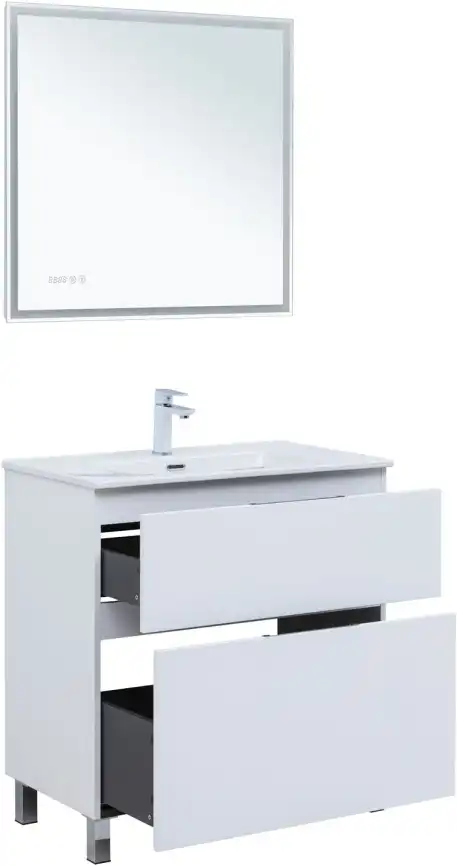 Тумба под раковину Aquanet Алвита New 80 напольная, белый матовый, 344134 фото 6