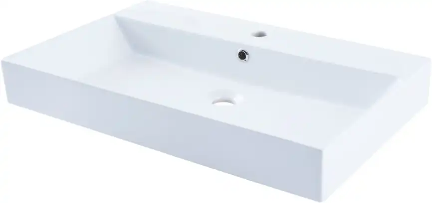 Раковина Sanovit SLIM SYNERGY 70 17070-KL прямоугольная, Белая глянцевая фото 1