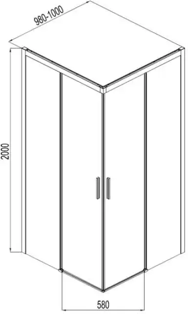 Душевой уголок Aquanet Pleasure AE60-S-100x100U-BT 100x100, прозрачное стекло фото 2