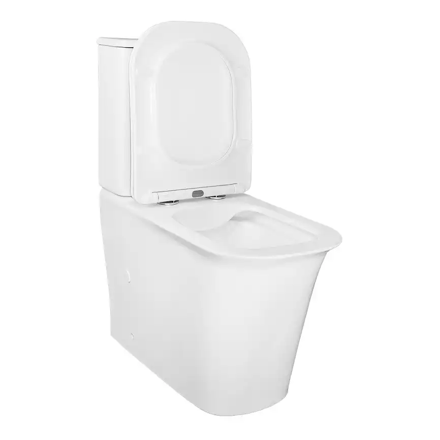 Унитаз напольный Azario VELISE AZ-1222A безободковый, с бачком и сидением микролифт, Белый глянцевый фото 3
