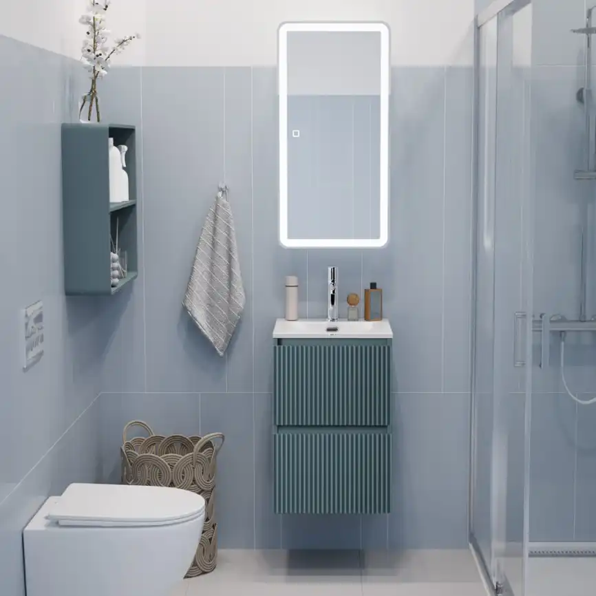 Тумба под раковину BelBagno UNO-MINI-400-2C-SO-AO подвесная, Голубой Матовый фото 7