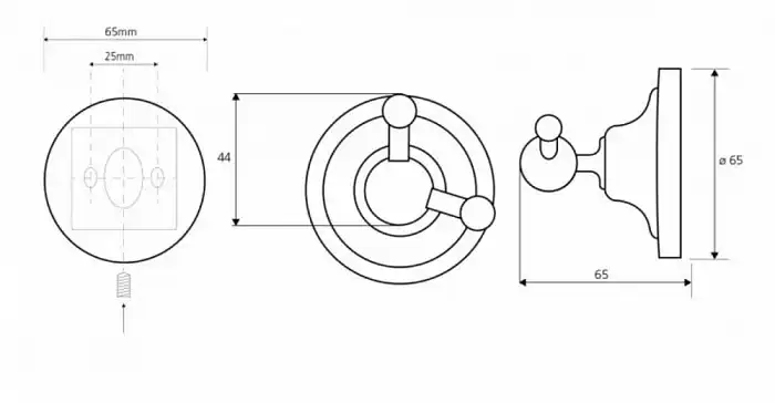 Крючок двойной 6,5 см BEMETA RETRO хром 144306032 фото 2