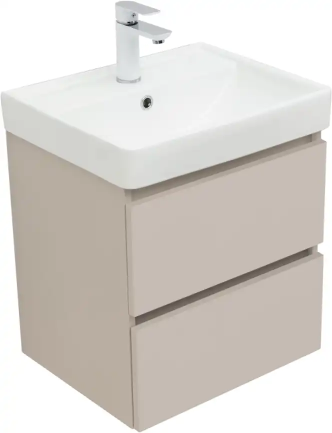 Тумба под раковину Aquanet Вега 2.0 50 бежевый, подвесная, 337940 фото 5