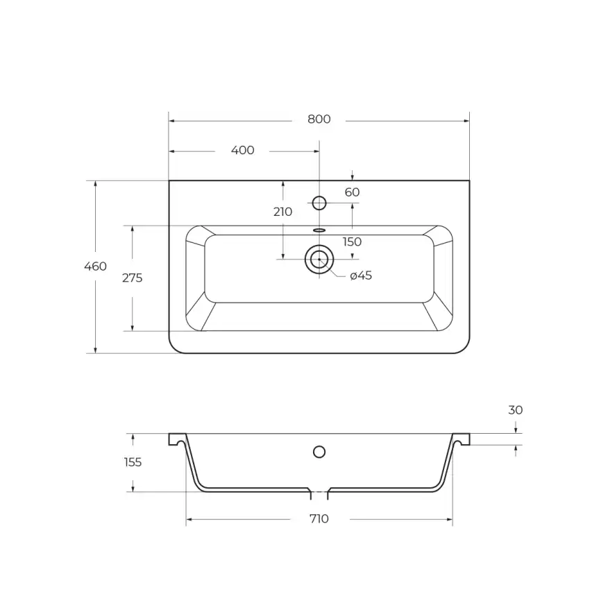 Керамическая раковина BelBagno URBAN 12080-KL фото 3