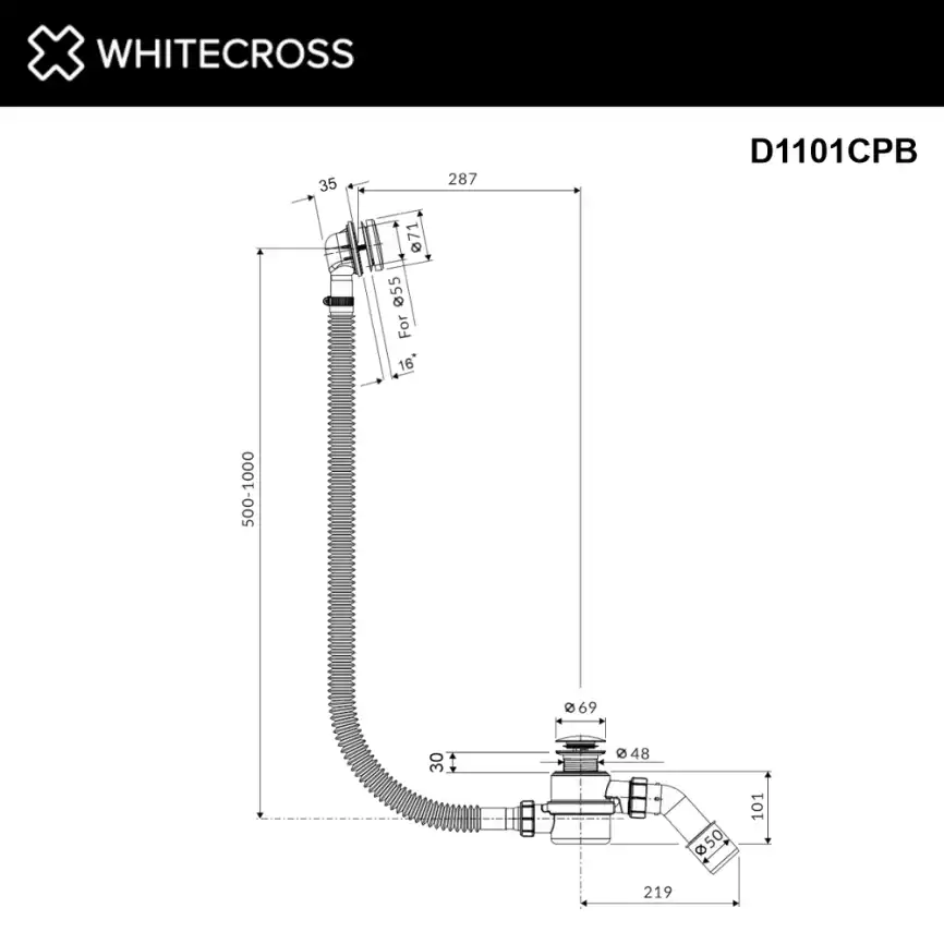 Слив-перелив WHITECROSS ULTIMA (брашированная медь) фото 2