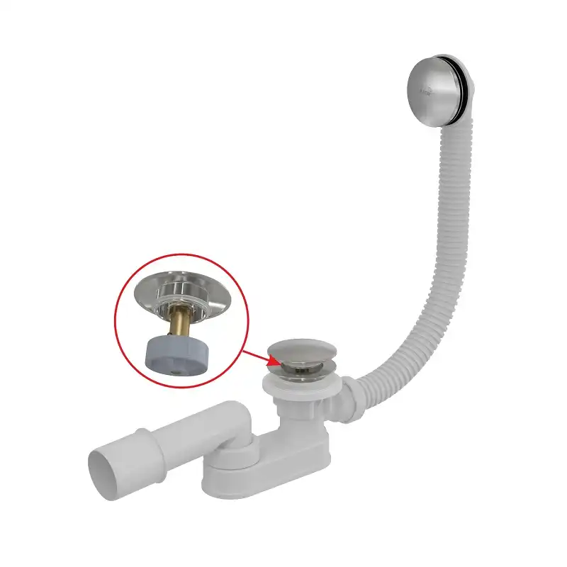 Слив-перелив AlcaPlast A507CKM для ванны, click/clack, хром фото 1