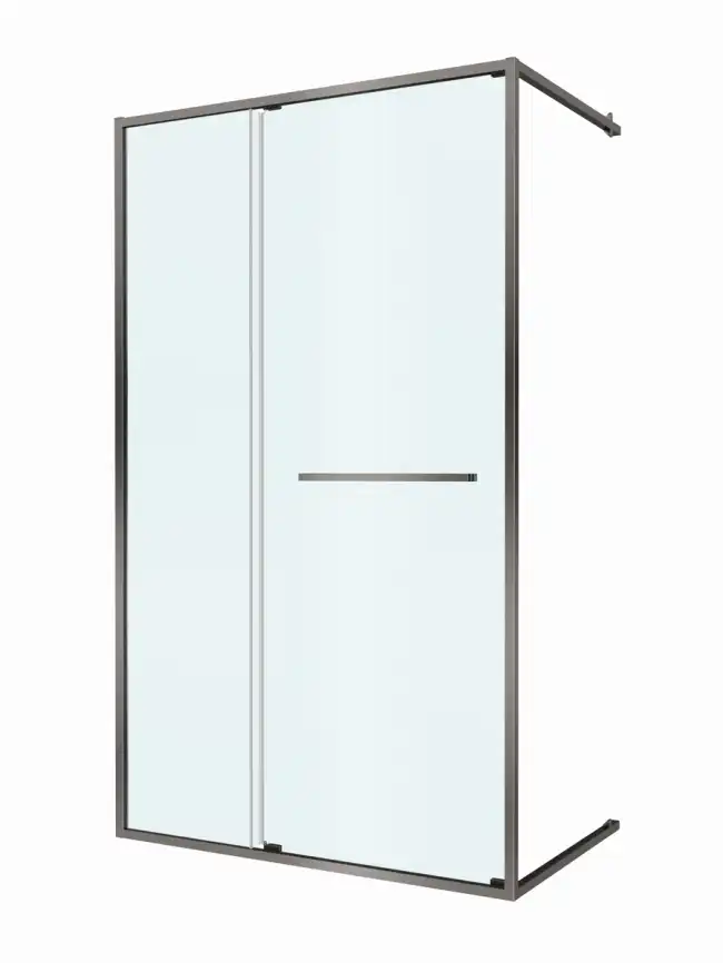 Душевая дверь CEZARES LUX-B-FS-11-130-C-GM прозрачное стекло, профиль Оружейная сталь фото 11