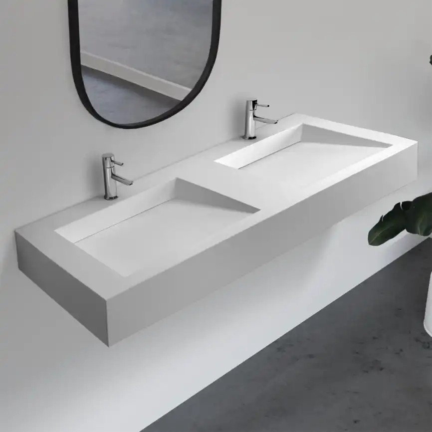 Раковина подвесная ABBER STEIN 152х45х15 AS2643-1.5, прямоугольная, белая матовая фото 1