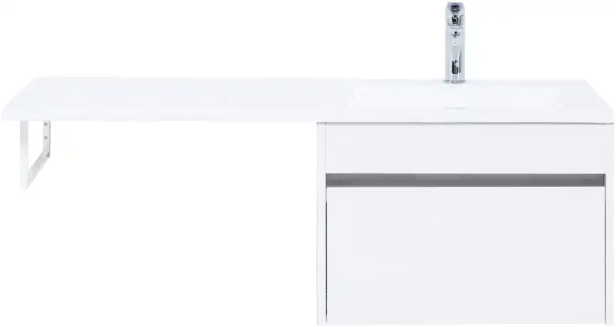 Тумба под раковину Aquanet Токио 120/58 белый (подвесная, 1 ящик) 236916 фото 6