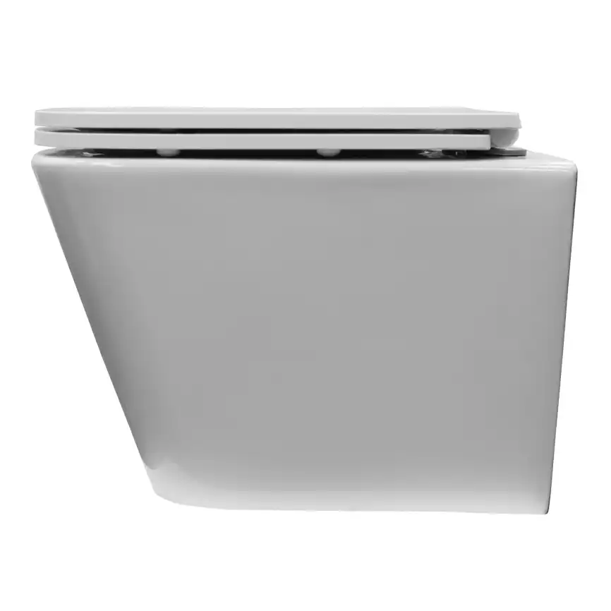 Подвесной унитаз Azario Armonia AZ-2403 безободковый, смыв Торнадо, в комплекте с сидением микролифт, Белый глянцевый фото 11