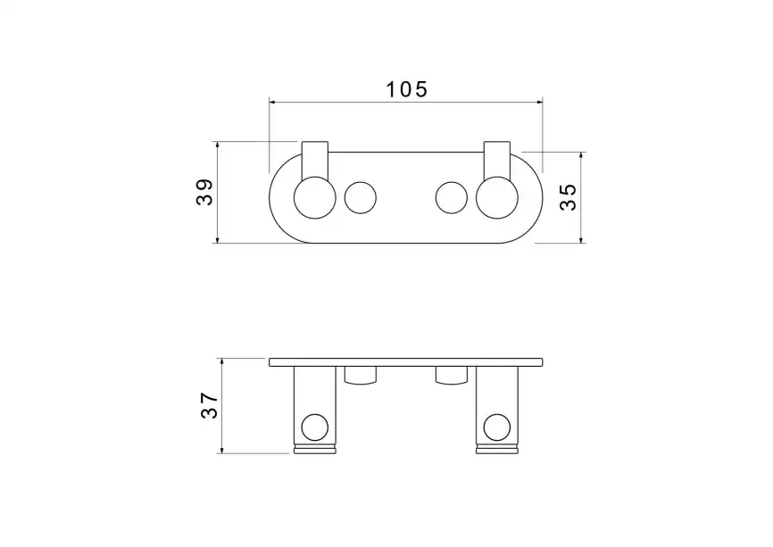 Крючок для полотенец Aquatek Европа AQ4102BGM двойной, Оружейная сталь фото 2