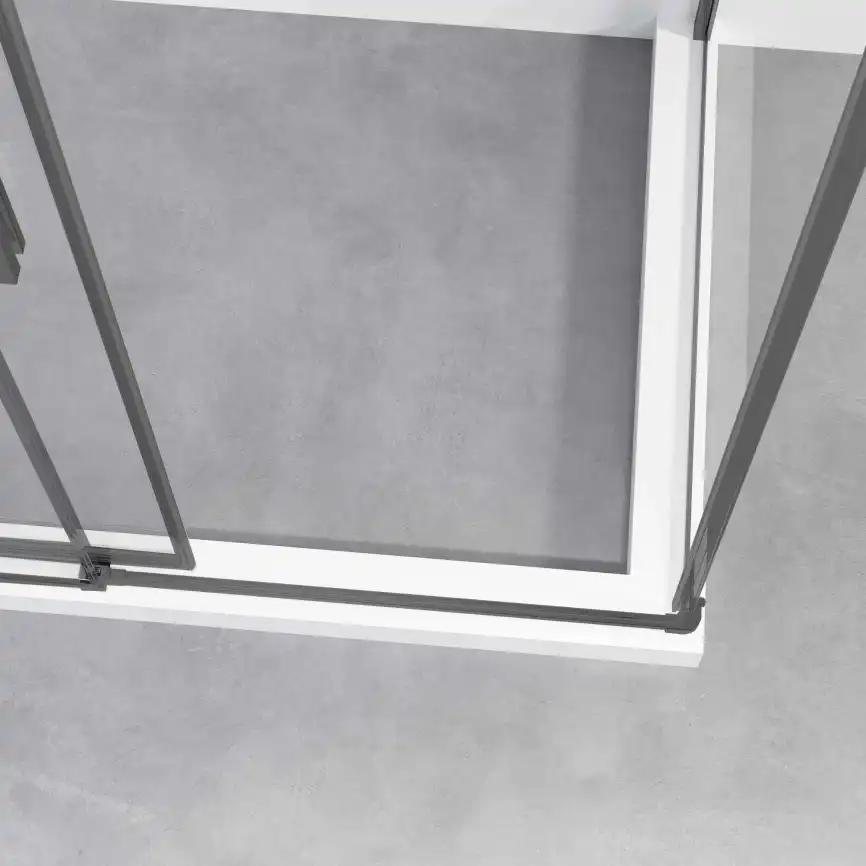 Душевой уголок Vincea Slim-N 90х90 VSS-4SN900CLGM, дверь раздвижная, профиль вороненая сталь, стекло прозрачное фото 4