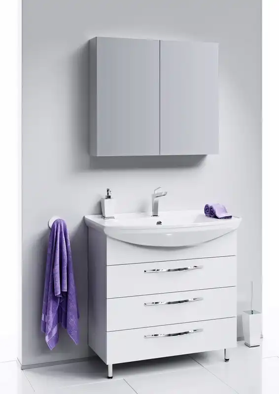 Тумба с раковиной напольная Aqwella Allegro 75 см, Agr.01.07/3, цвет Белый фото 2