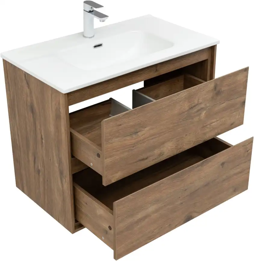 Тумба под раковину Aquanet Милан 80 дуб рустикальный, подвесная, 336379 фото 6