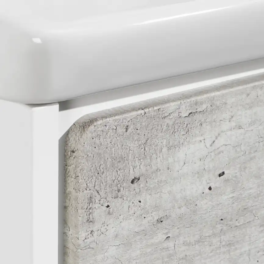 Тумбы под раковину Roca Ronda 70 ZRU9303003 подвесная, цвет, Белый матовый / Бетон фото 4