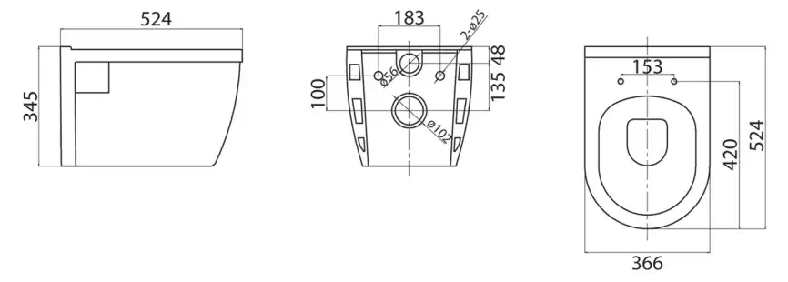 Комплект 3 в 1 Унитаз подвесной с сиденьем BelBagno LOTO BB070CHR/SC + Система инсталляции для унитазов BelBagno BB002-80  с кнопкой смыва BB005-PR-CHROME фото 6