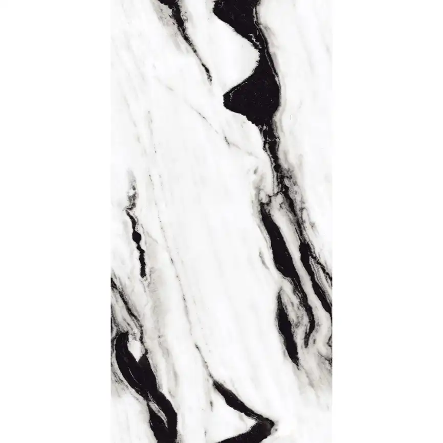 Керамогранит AVS Black Panda 60x120 полированный, белый фото 1