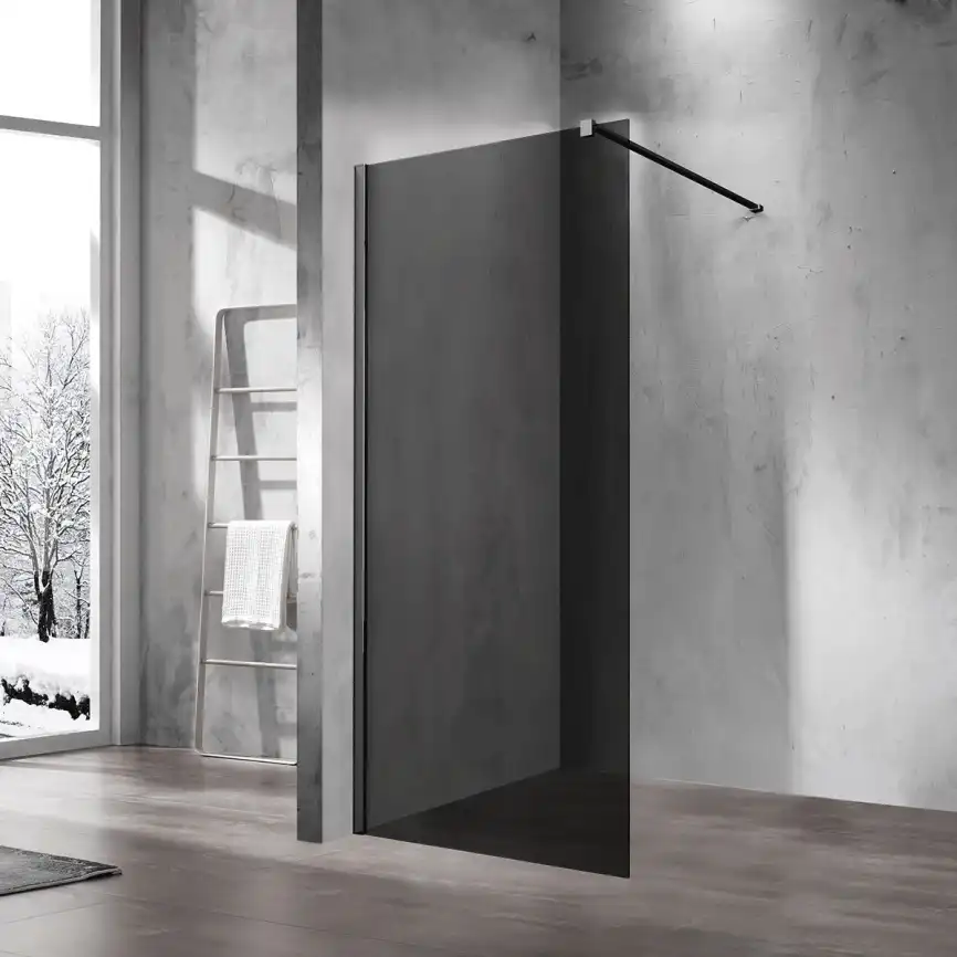 Душевая перегородка Vincea Walk IN 110 см, VSW-1H110CGB, профиль Черный, стекло Тонированное фото 1