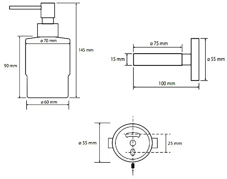 Настенный дозатор для жидкого мыла вариант MINI 200 мл 7,5 см BEMETA HEMATIT Антрацит глянец 159109102 фото 2