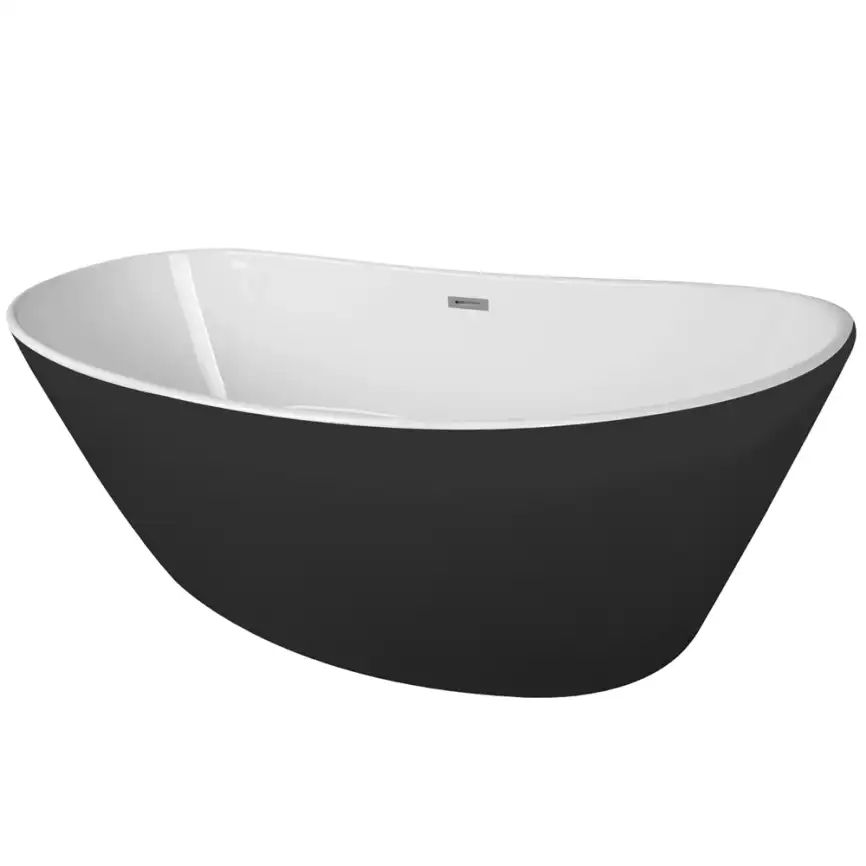 Акриловая ванна Azario EASTON 180x82 AZ-1337B, отдельностоящая, черная фото 3