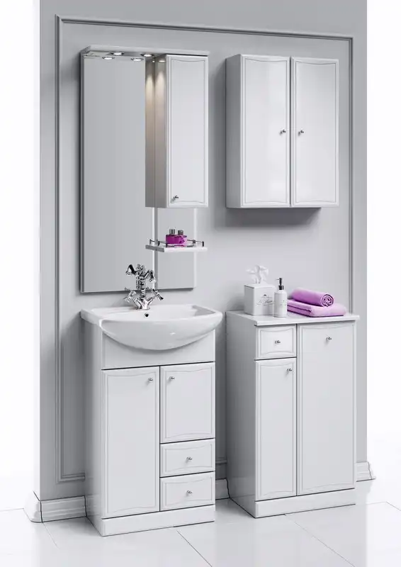 Тумба с раковиной напольная Aqwella Barcelona 55 см, Ba.01.05/2, цвет Белый фото 2