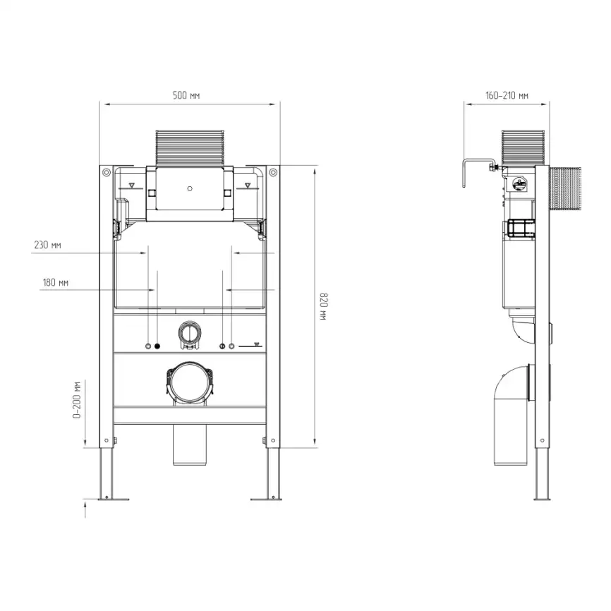 Инсталляция для унитаза AVS 809-0003-7732C низкая фото 13
