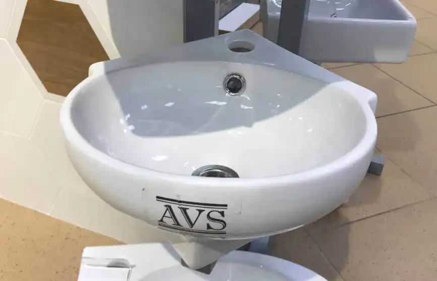 Раковина угловая AVS Лара 39х37 подвесная, белая фото 5