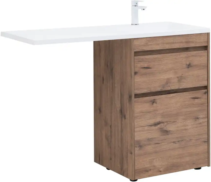 Тумба под раковину Aquanet Токио 120/58 дуб веллингтон (напольная 2 ящика) 333648 фото 1