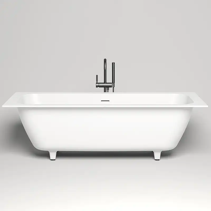 Ванна Salini ORLANDA AXIS KIT 180х80 103322M из материала S-Stone, Белая матовая фото 2