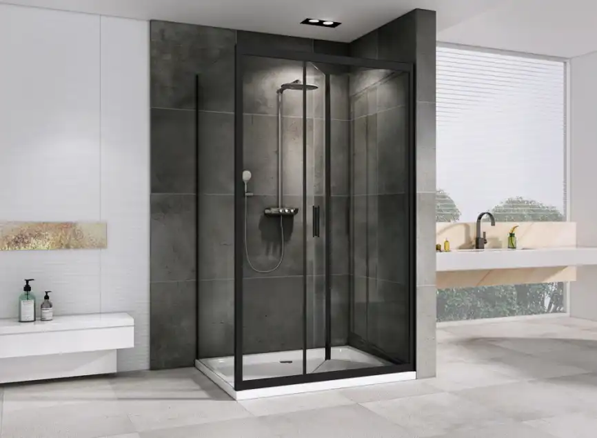 Душевой уголок ABBER Sonnenstrand 120х70 см, AG07120B-S70B, профиль черный, стекло прозрачное фото 3