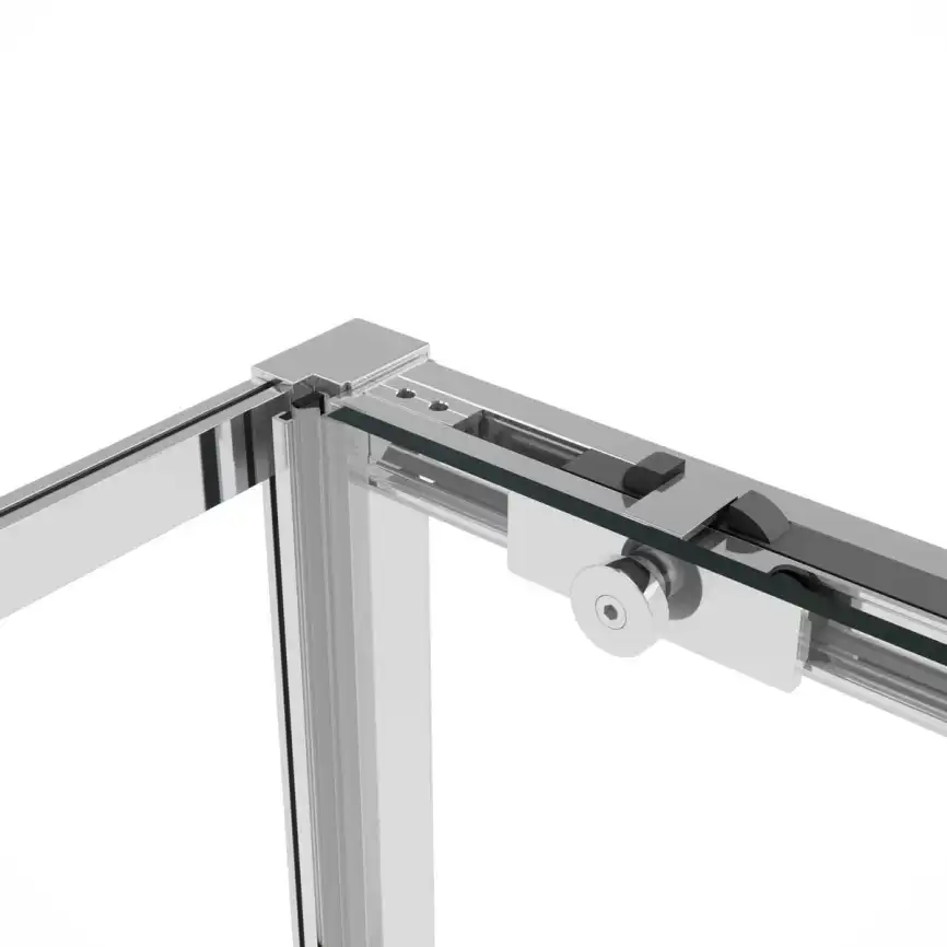 Душевой уголок Vincea Slim Soft 100х80 VSR-1SS8010CL, дверь раздвижная, профиль хром, стекло прозрачное фото 8