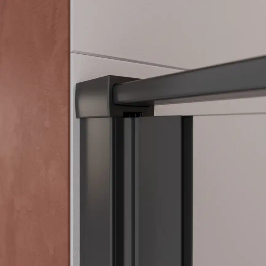 Душевая дверь Cezares Liner 90 см, LINER-B-12-90-C-NERO-R, профиль Черный, стекло Прозрачное фото 8