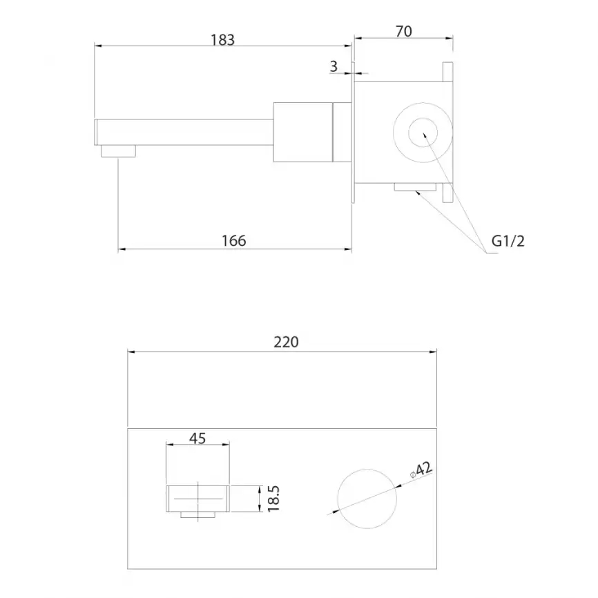 Смеситель для раковины Abber Rund AF8712NG встраиваемый, с внутренней частью, Никель фото 3