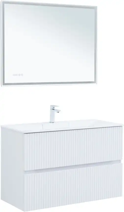 Тумба под раковину Aquanet Джейн 100 белый матовый 313288 фото 6