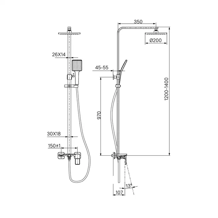 Душевая система IDDIS Bild BILBL1Fi06 для ванны с изливом цвет, Матовый черный фото 6