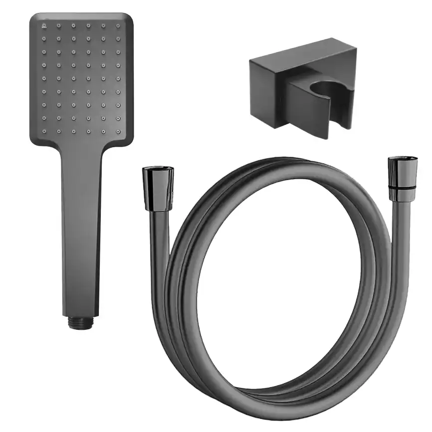 Душевой набор Azario: душевая лейка + держатель для лейки + ПВХ шланг для душа 1,2м, графит (CS00088965) фото 1