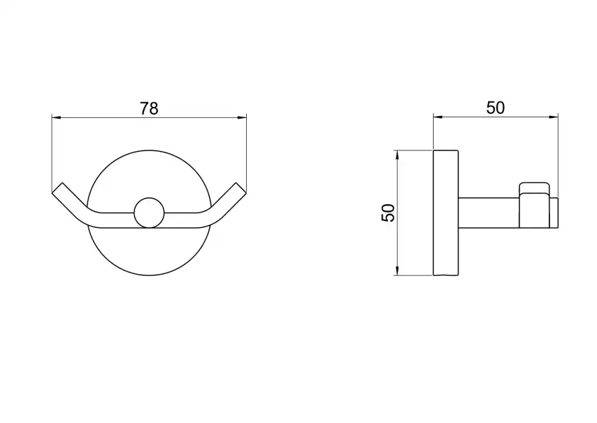 Крючок для полотенец Aquatek Бетта AQ4602MB двойной, Черный матовый фото 2
