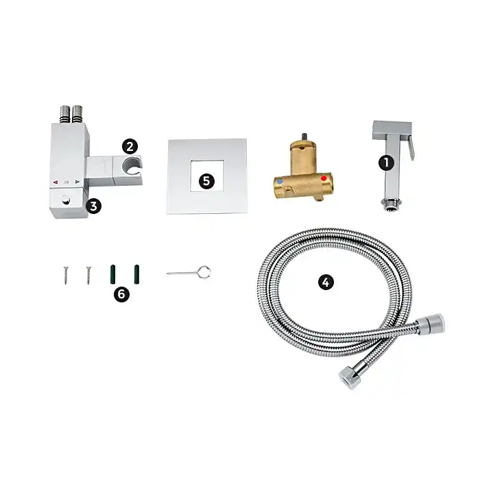 Гигиенический душ со смесителем Gappo G7207-40 термостатический, встраиваемый, Хром фото 9