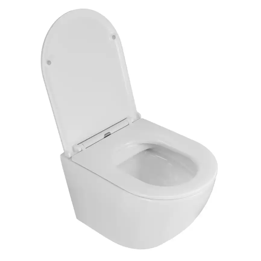 Подвесной унитаз безободковый Azario Grado  AZ-0046N , с сидением микролифт, цвет белый фото 3