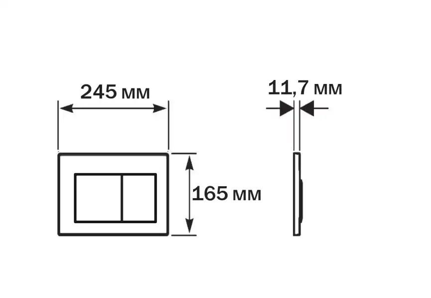Кнопка смыва Aquatek PNS-0000003, Хром матовый фото 2