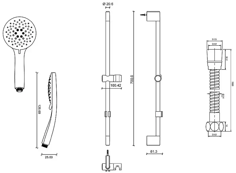 Душевой гарнитур Jacob Delafon Salute хром (E32907-CP) фото 5
