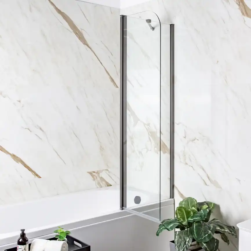 Шторка на ванну AVS Асти Дуо 100 см правая профиль оружейная сталь, прозрачное стекло, 803-0016-150-5545R-WS-T фото 3