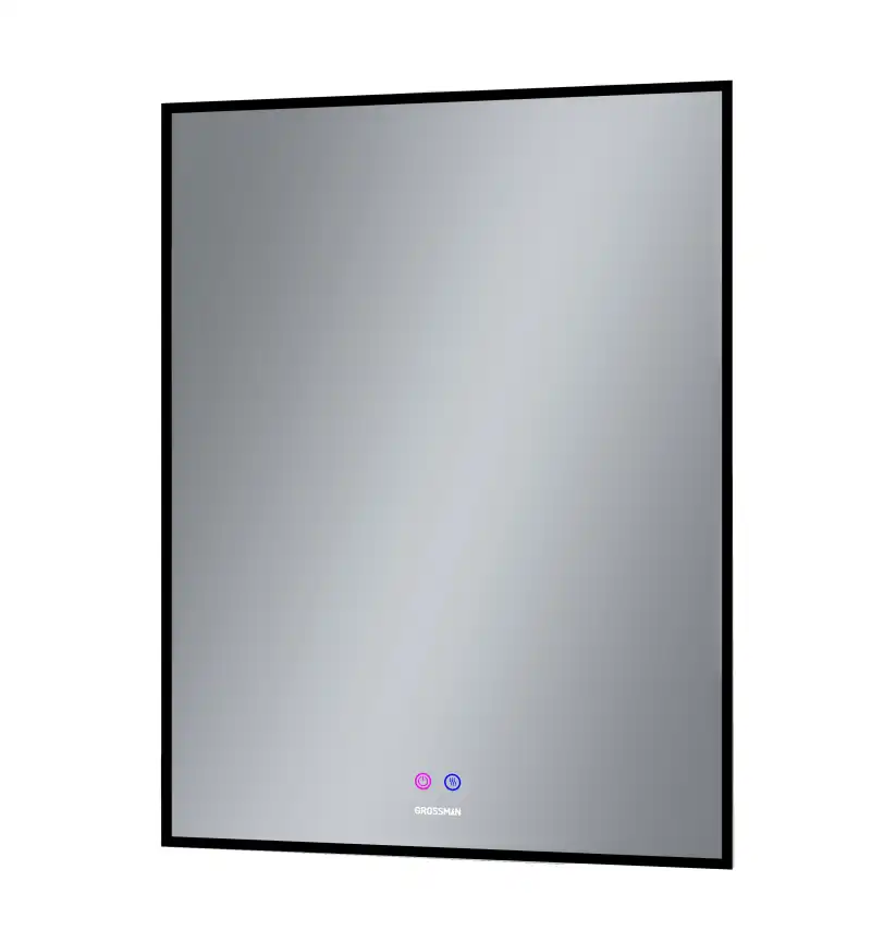 Зеркало Grossman PRAGMA-норма BLACK 60х80 1860802 с подстветкой, сенсорный выключатель, с подогревом, Черный матовый фото 1