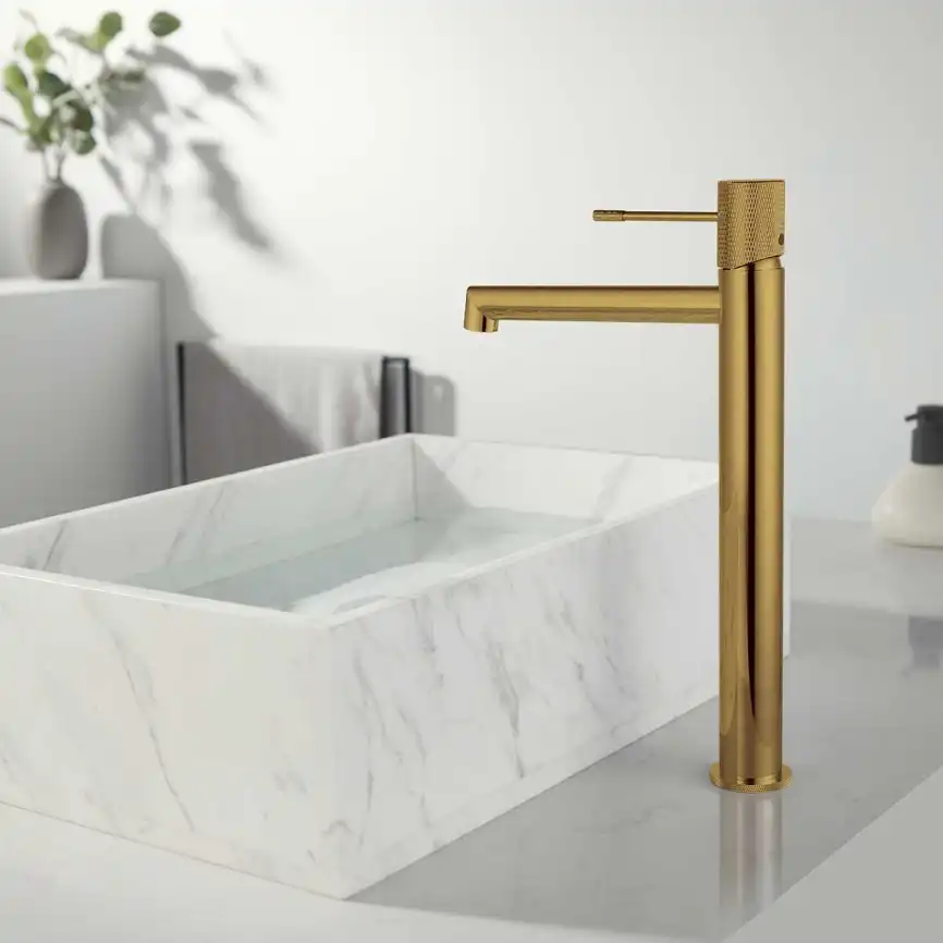 Смеситель для раковины Vincea Desire VBF-1D2BG однорычажный, брашированное золото фото 1